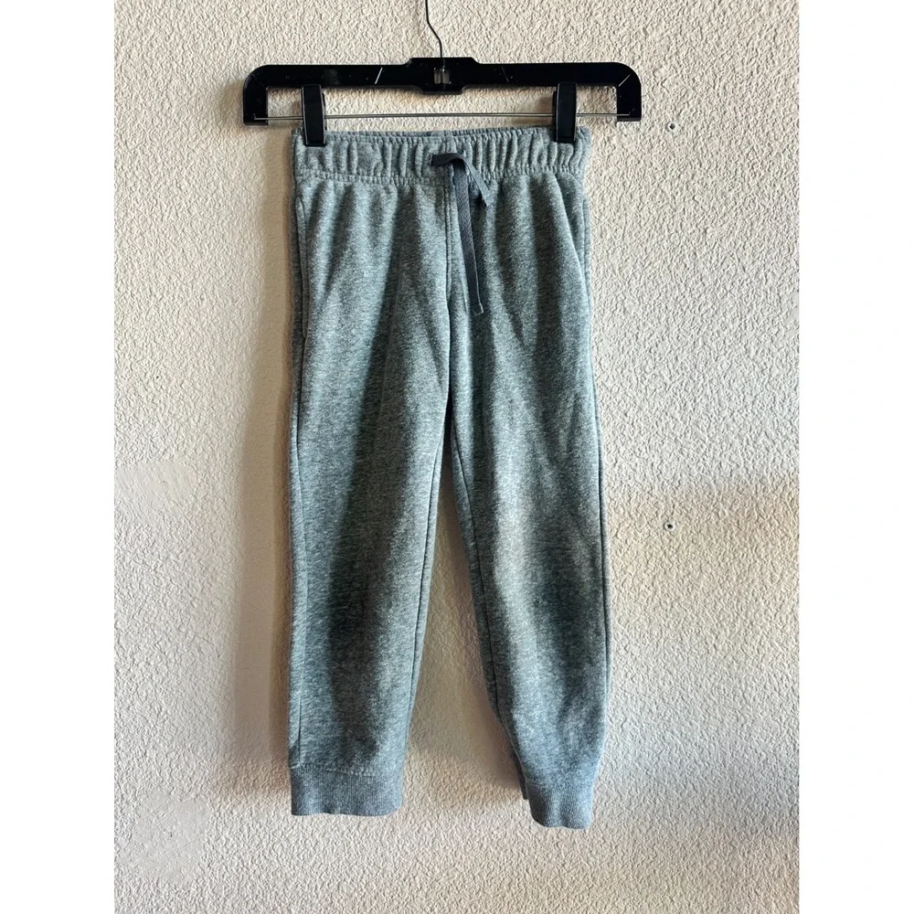 Old Navy Jogger Sweatpants Kids 4T 3-Pack Green Gray Fleece Drawstring Lot